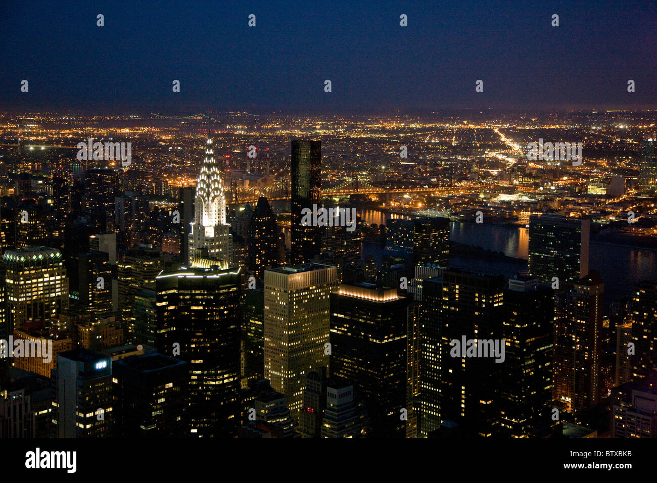 Blick auf New York vom Empire State Building (350 Fifth Avenue) Stockfoto