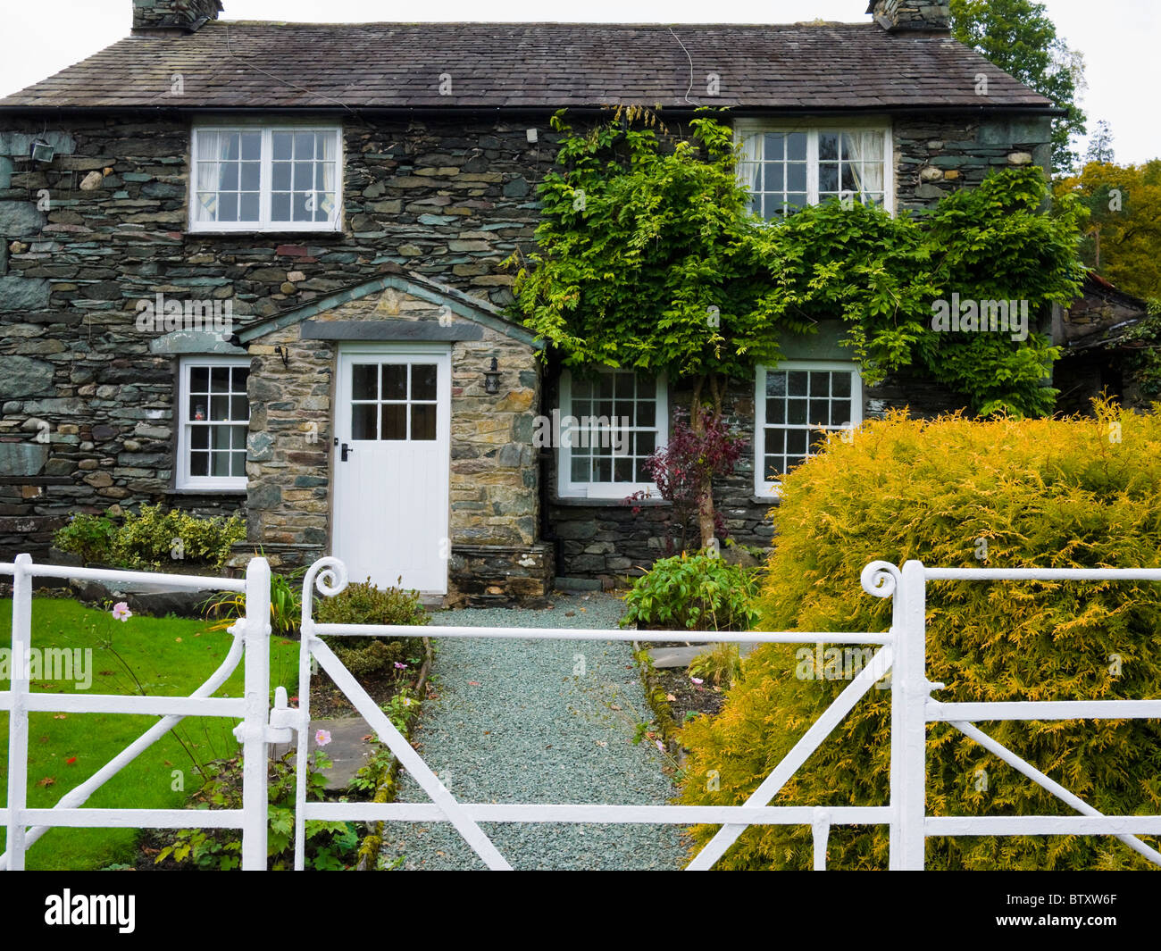 Ein Ferienhaus in Skelwith Bridge Weiler im Lake District National Park, Cumbria, England. Stockfoto