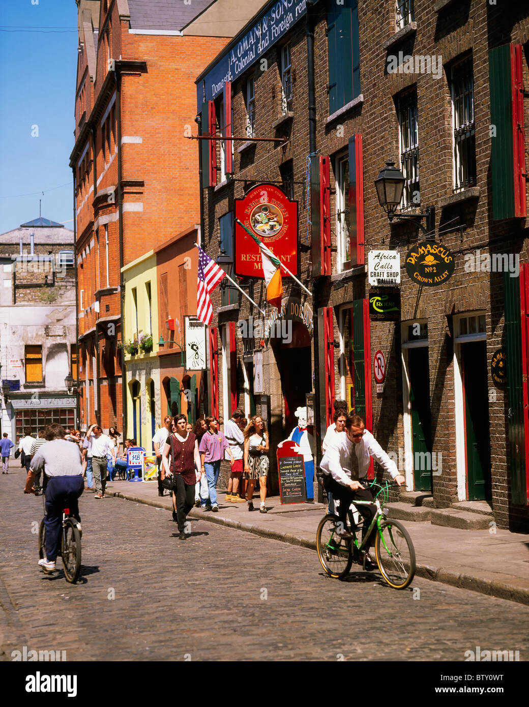 Krone Gasse, Temple Bar, Dublin, Co. Dublin, Irland Stockfoto