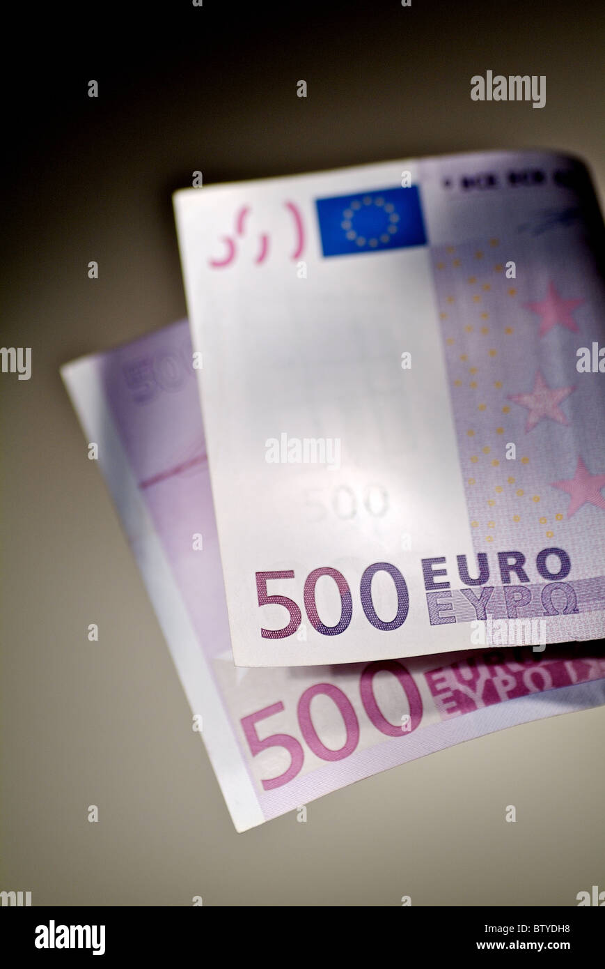 Einen 500-Euro-Schein Stockfoto