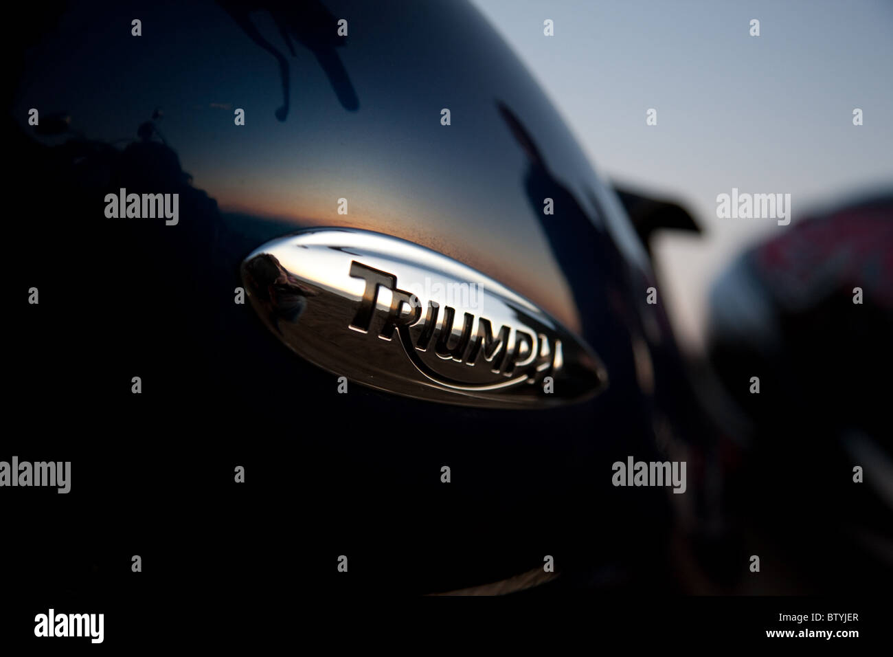 Triumph Thunderbird geparkt auf dem pacific Coast Highway in Kalifornien. Stockfoto
