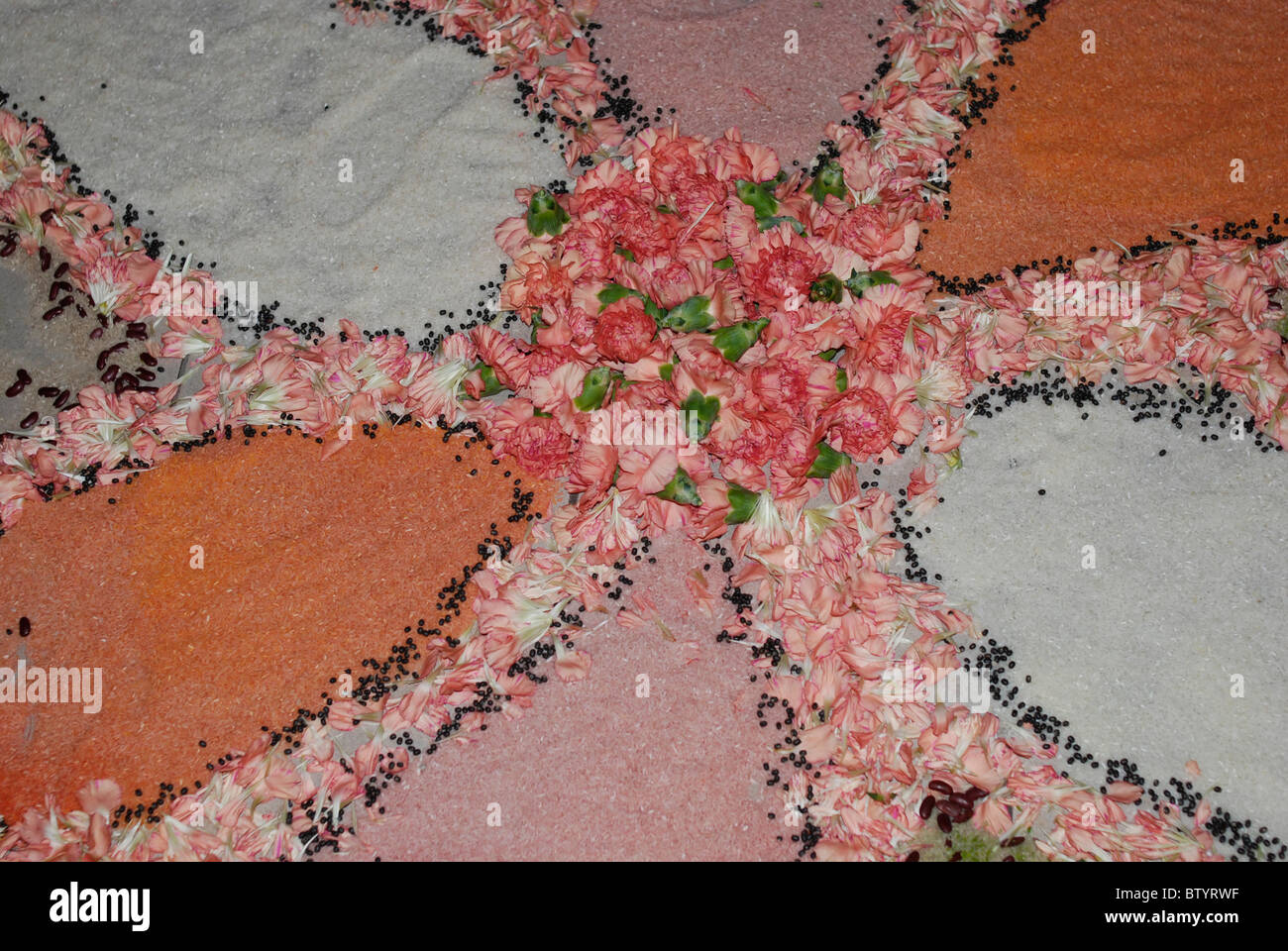 Rangoli indische Kunst auf dem Boden auf einem Diwali festival Stockfoto