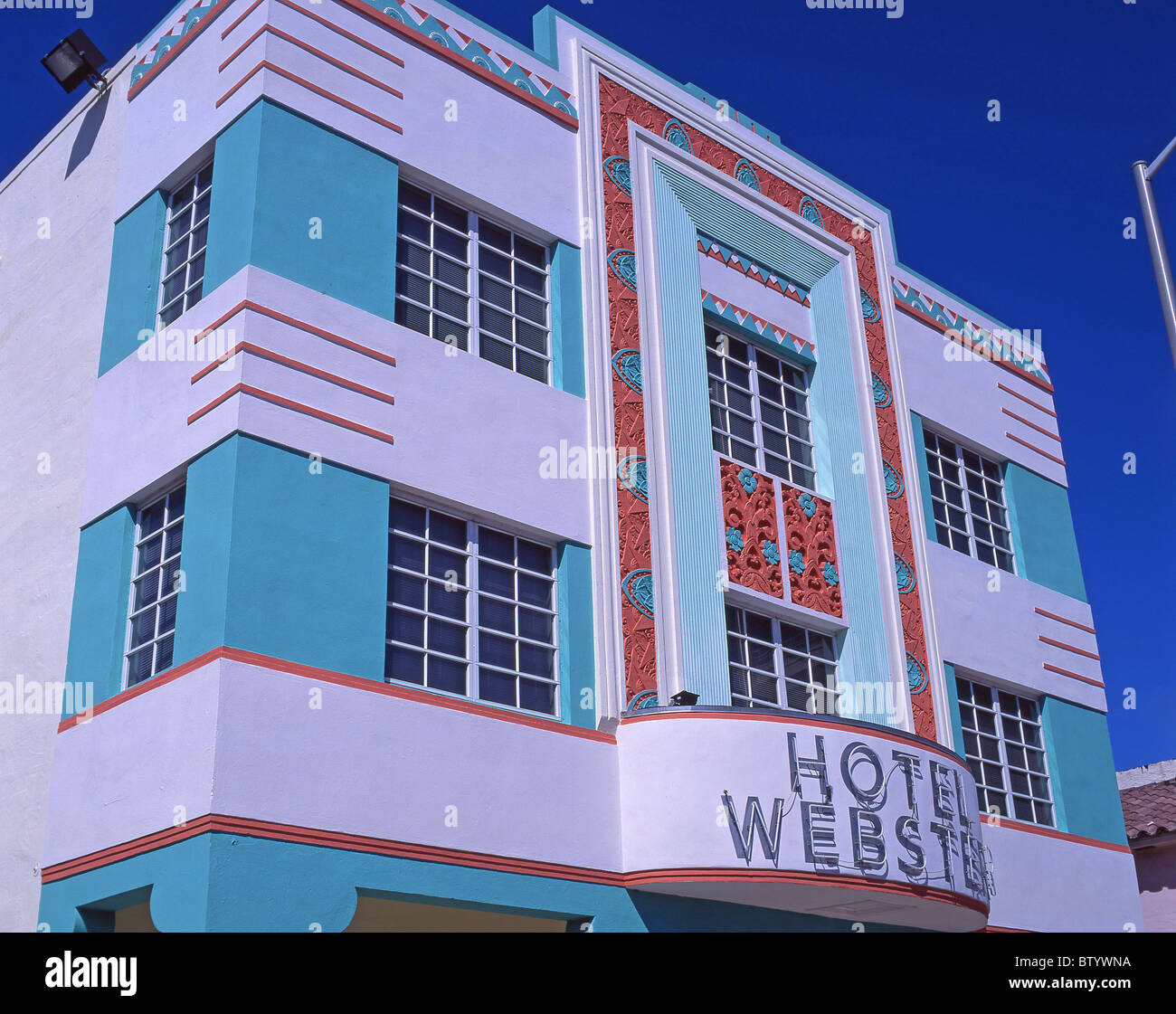 Art-Déco-"Hotel Webster", Miami Beach, Florida, Vereinigte Staaten von Amerika Stockfoto