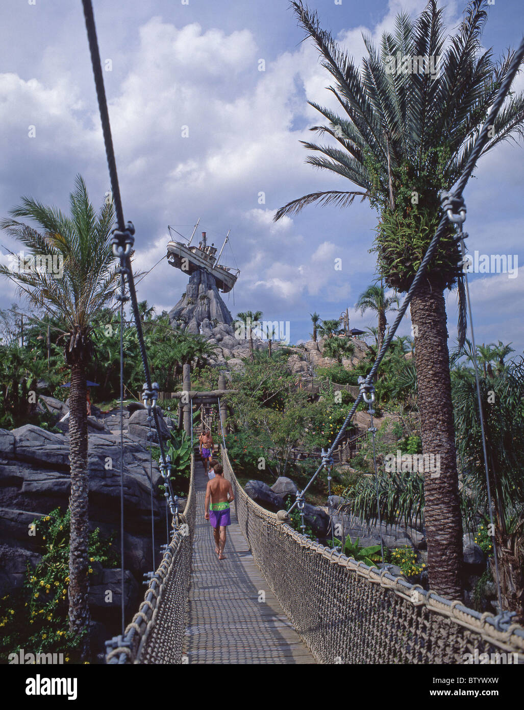 Brücke, Schaukel, Typhoon Lagoon, Walt Disney World, Orlando, Florida, Vereinigte Staaten von Amerika Stockfoto