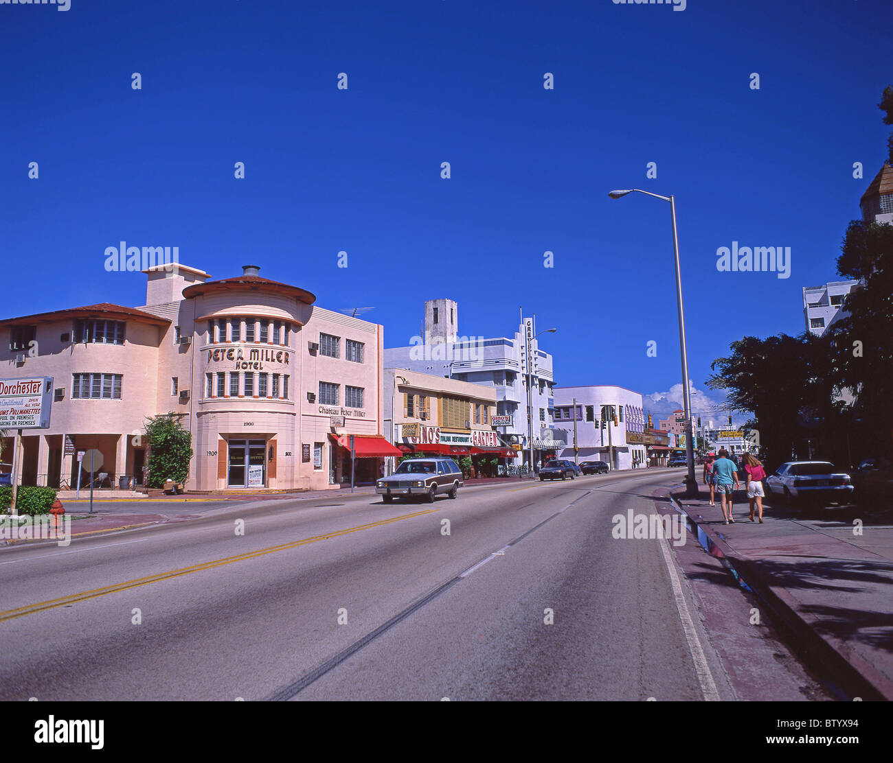 Art-Deco-Gebäude, Collins Avenue, South Beach, Miami Beach, Florida, Vereinigte Staaten von Amerika Stockfoto