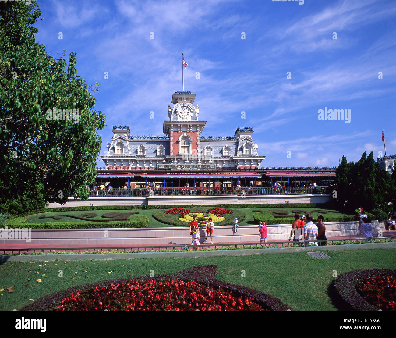 Park Eingang, Walt Disney World, Orlando, Florida, Vereinigte Staaten von Amerika Stockfoto