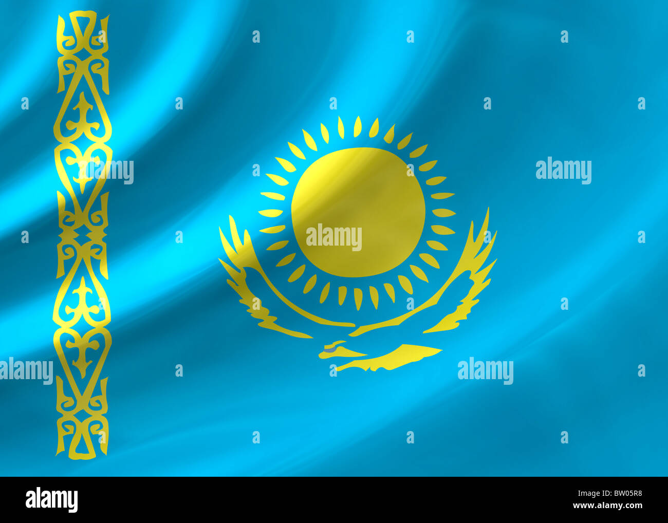 Kazakhstani flag -Fotos und -Bildmaterial in hoher Auflösung – Alamy