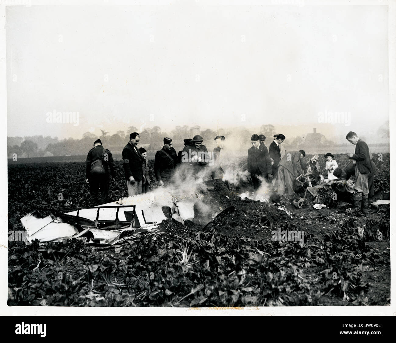 Messerschmitt Crash Oxford Surrey WW2 Stockfoto