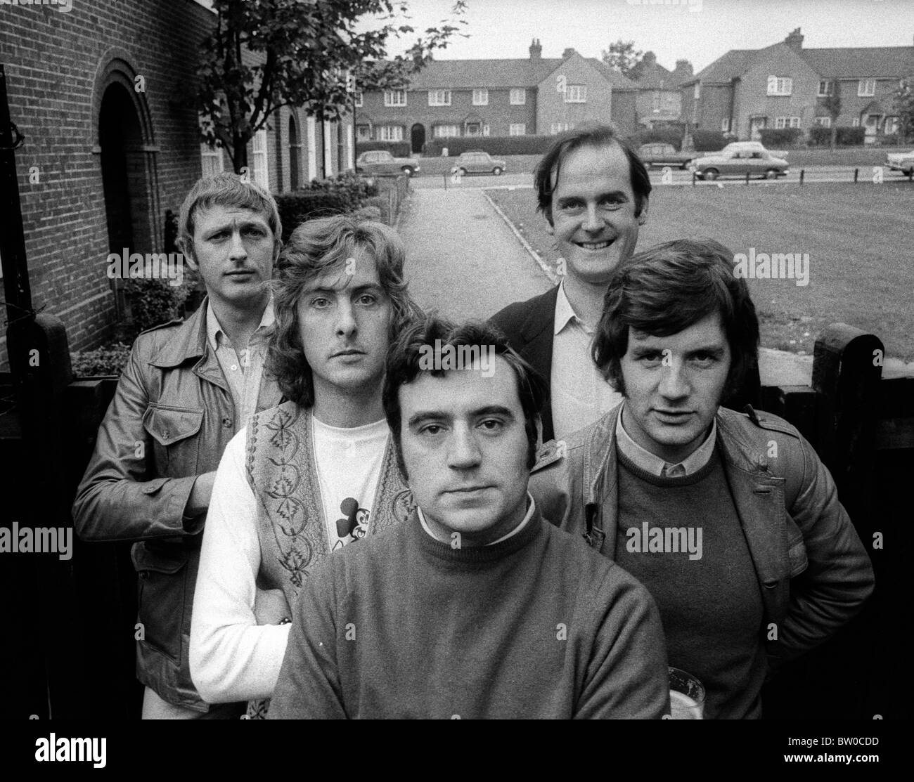 Die Besetzung von Monty Pythons Flying Circus während der Proben in Acton arbeiten Mens Club im Oktober 1970 Stockfoto