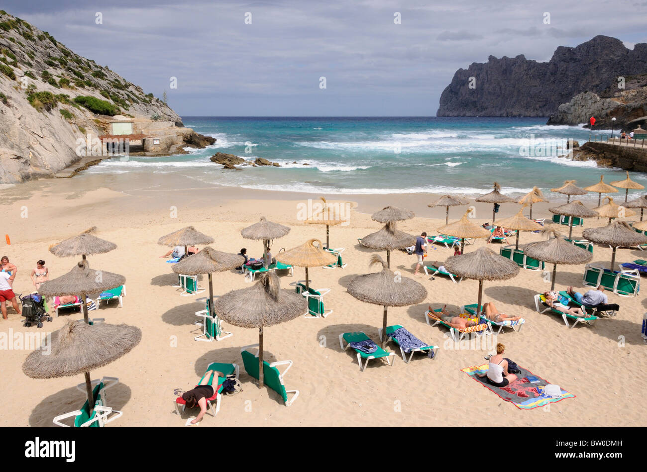 Der Strand von Cala Sant Vicente, Mallorca Stockfoto
