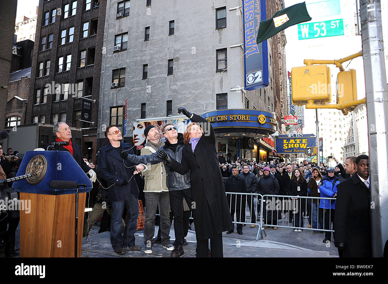 Manhattan West 53rd Street umbenannt vorübergehend U2 Weg Stockfoto