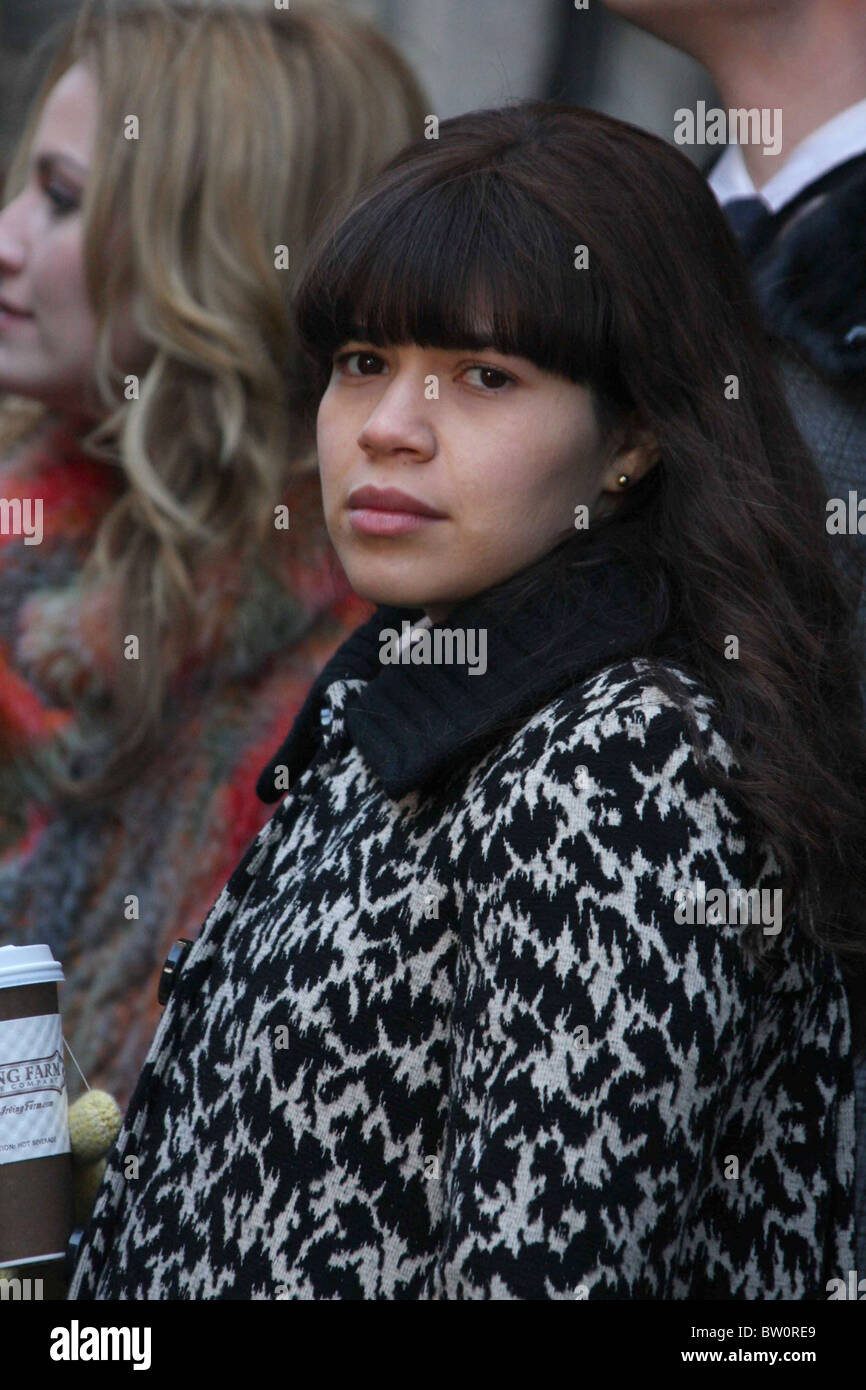 Die Besetzung von UGLY BETTY am Set in New York Stockfoto