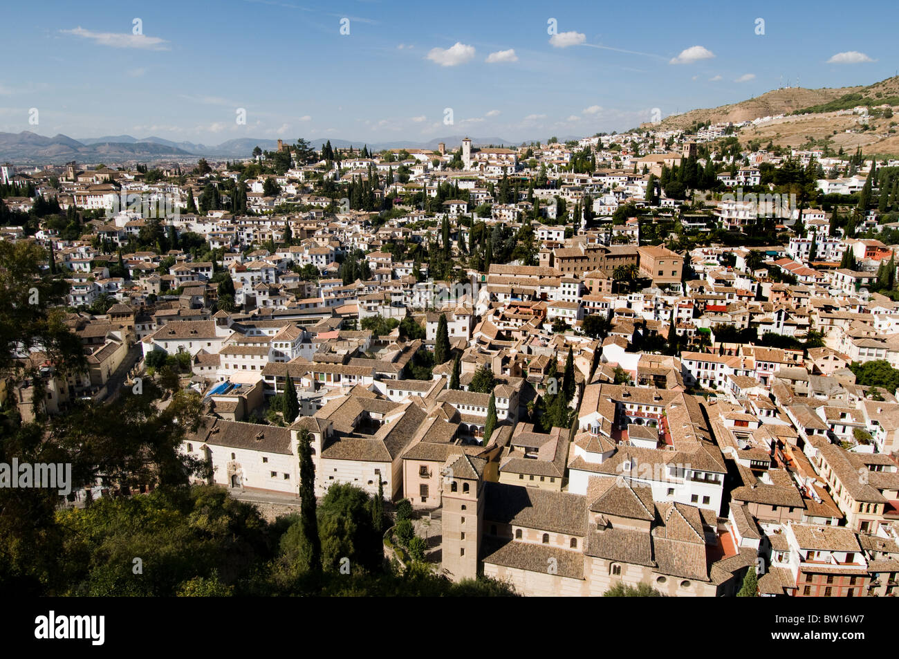 Alhambra Granada Spanien Andalusien Stadt Stadt Skyline Stockfoto