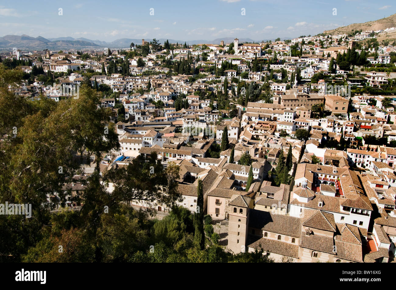Alhambra Granada Spanien Andalusien Stadt Stadt Skyline Stockfoto