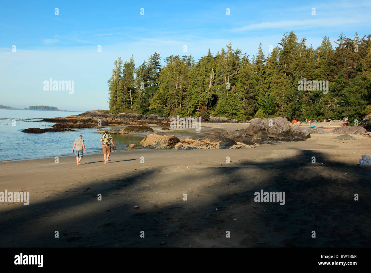Morgen am Strand Stockfoto