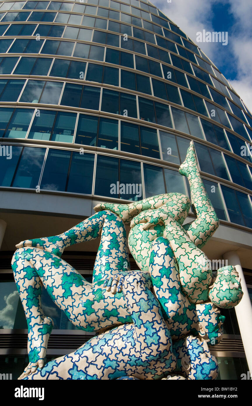 Skulptur des Künstlers Rabarama vor MoorHouse, London Wall Stockfoto