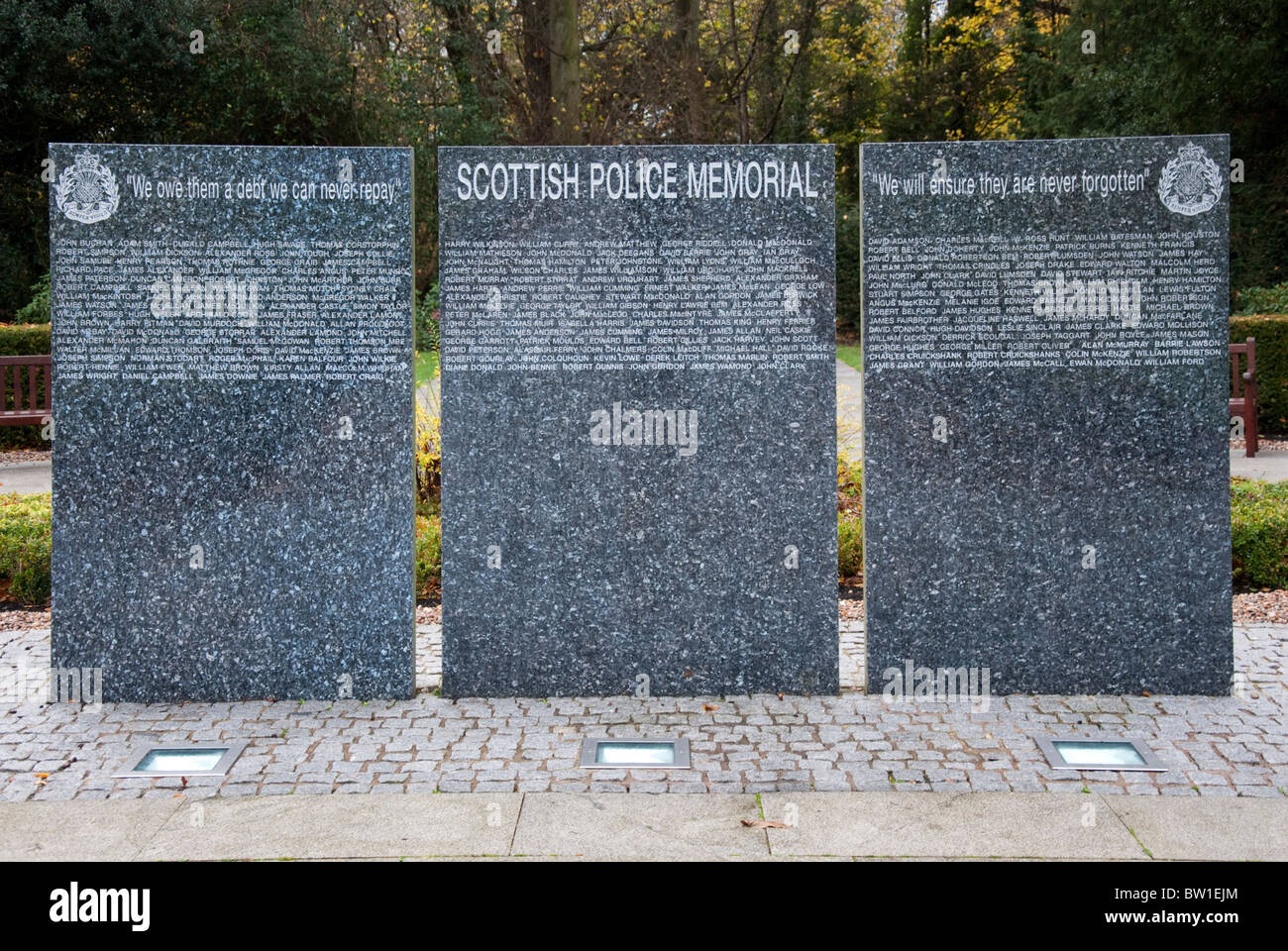 Die schottische Polizei Memorial schottischen Polizei College Tulliallan Burg Kincardine auf Forth Fife Schottland UK Vereinigtes Königreich Stockfoto