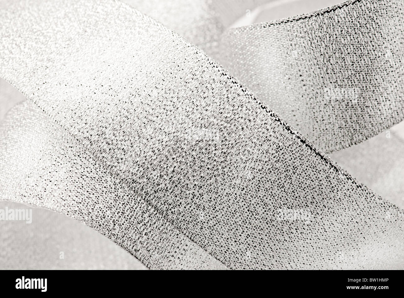 Glänzende Silberband Makro Hintergrund Stockfoto