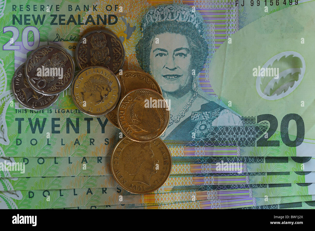Neuseeland Geld Stockfoto