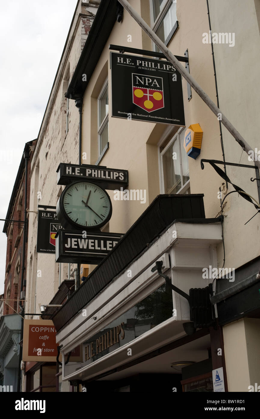 Shop meldet Ross-On-Wye Herefordshire UK Stockfoto