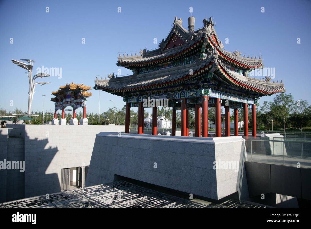 China bereitet sich für die Olympischen Spiele 2008 in Peking Stockfoto