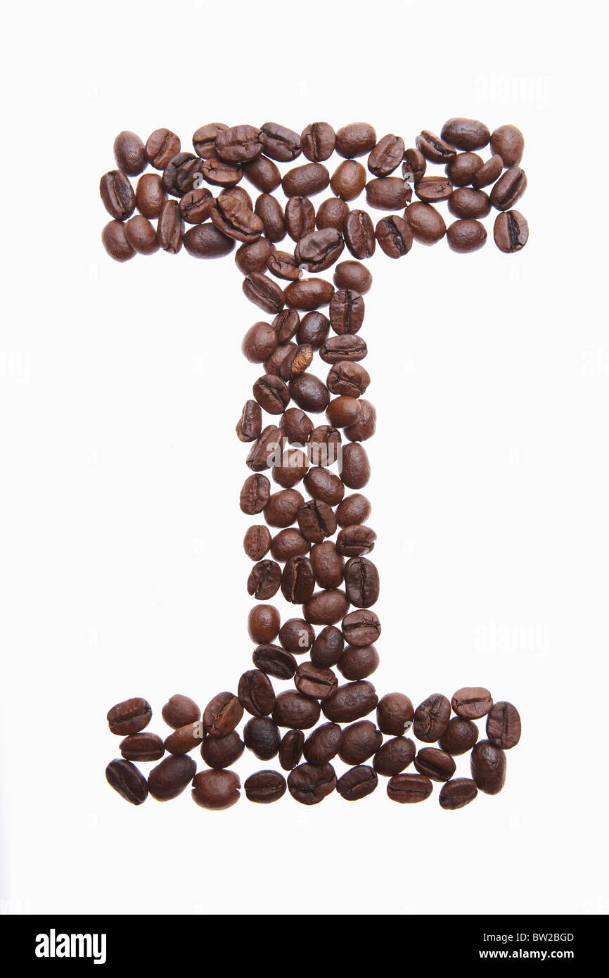 Alphabet ich Kaffeebohnen geröstet Stockfoto