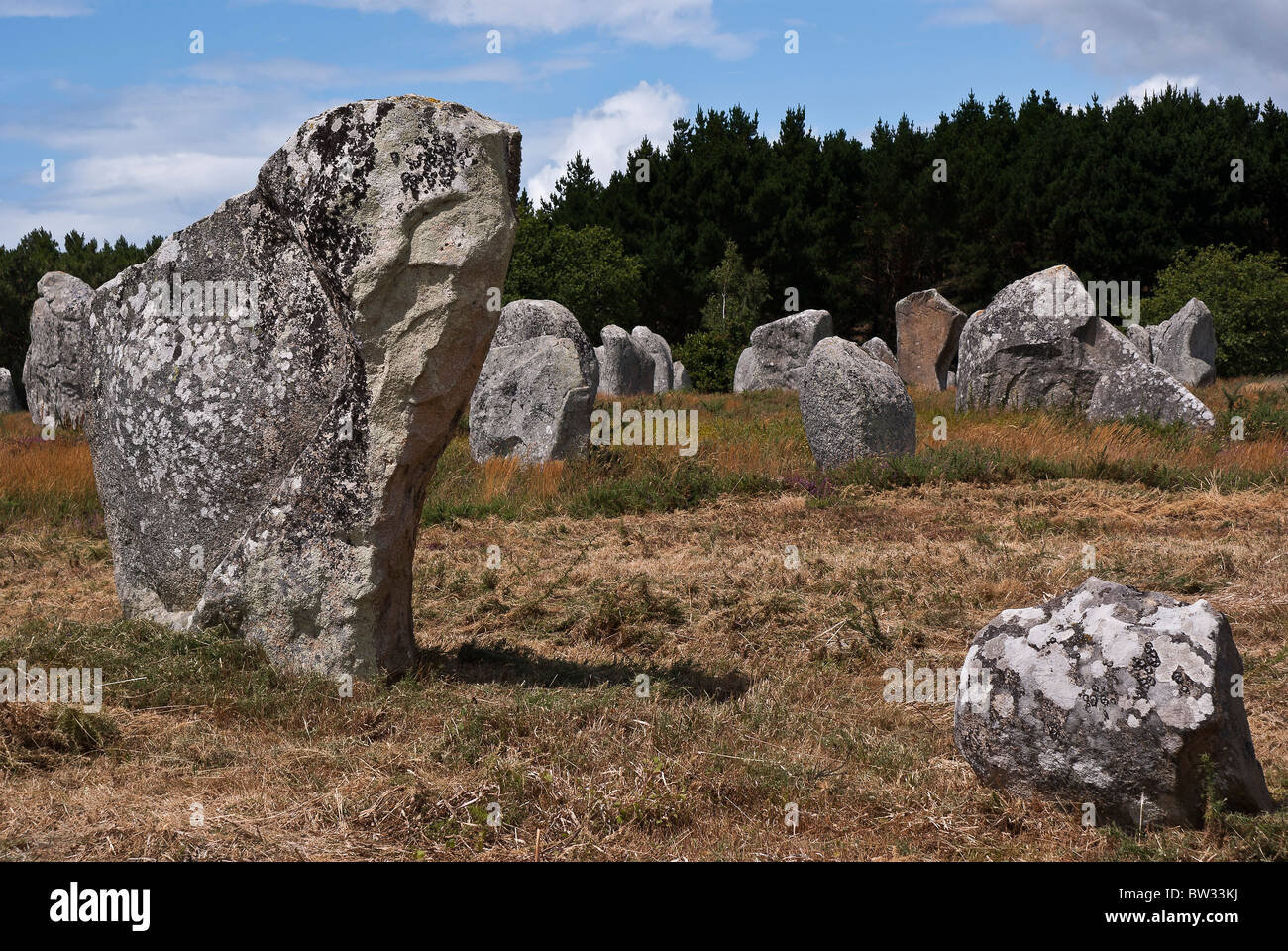 Prähistorische Fundstätte von Carnac in französische Bretagne Stockfoto