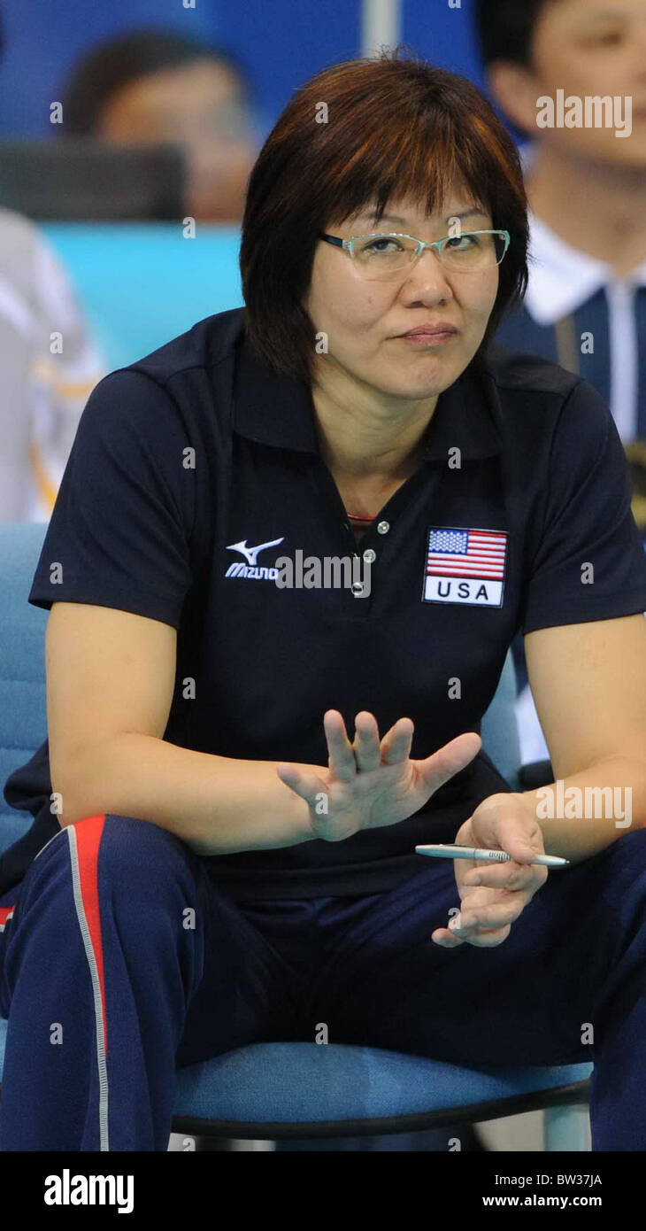 19. August 2008, Peking, LANG Ping. US-Frauen Volleyball team 3:2 Italien im Viertelfinale bei der Beijing 2008 Stockfoto