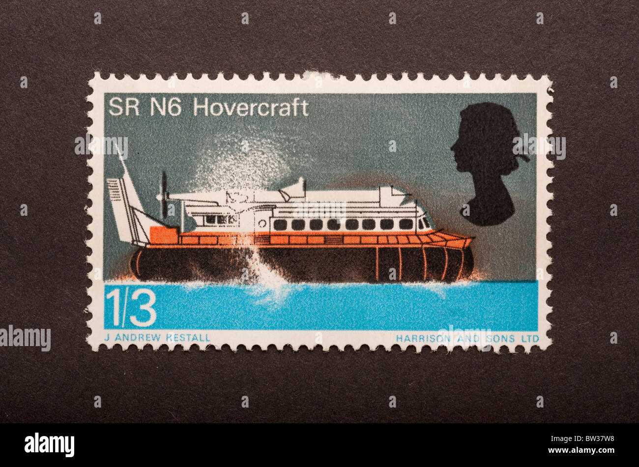 Briefmarke, Hovercraft, UK Stockfoto