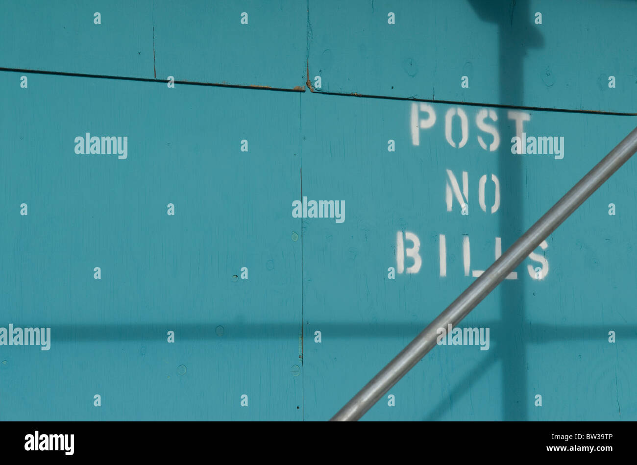 Bau Website Wand mit Schild Stockfoto