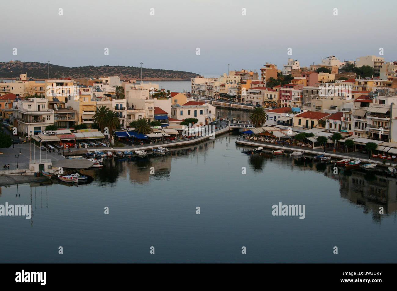 See-Überlieferung in Agios Nikolaos, Kreta, Griechenland Stockfoto