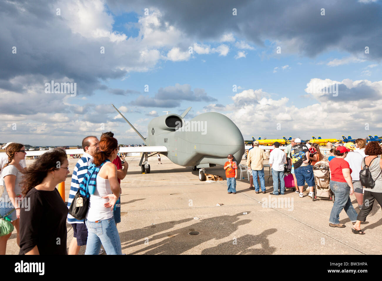 Northrop Grumman RQ-4 Global Hawk Unmanned Aerial Vehicle (UAV) bei Flugschau NAS Jacksonville, Florida, USA Stockfoto