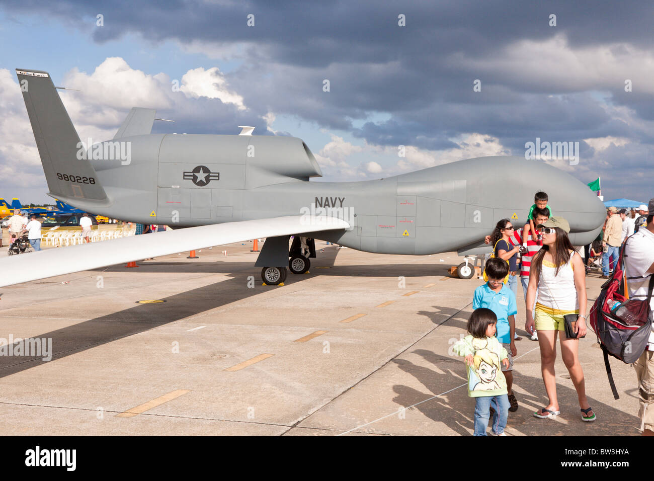 Northrop Grumman RQ-4 Global Hawk Unmanned Aerial Vehicle (UAV) bei Flugschau NAS Jacksonville, Florida, USA Stockfoto