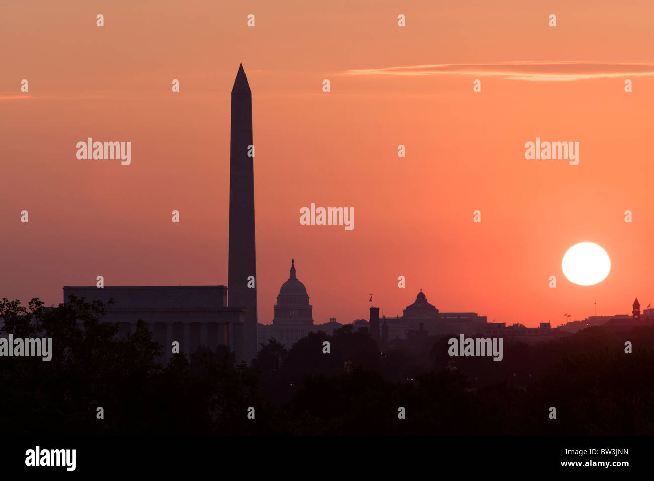 Washington DC Sonnenaufgang Stockfoto