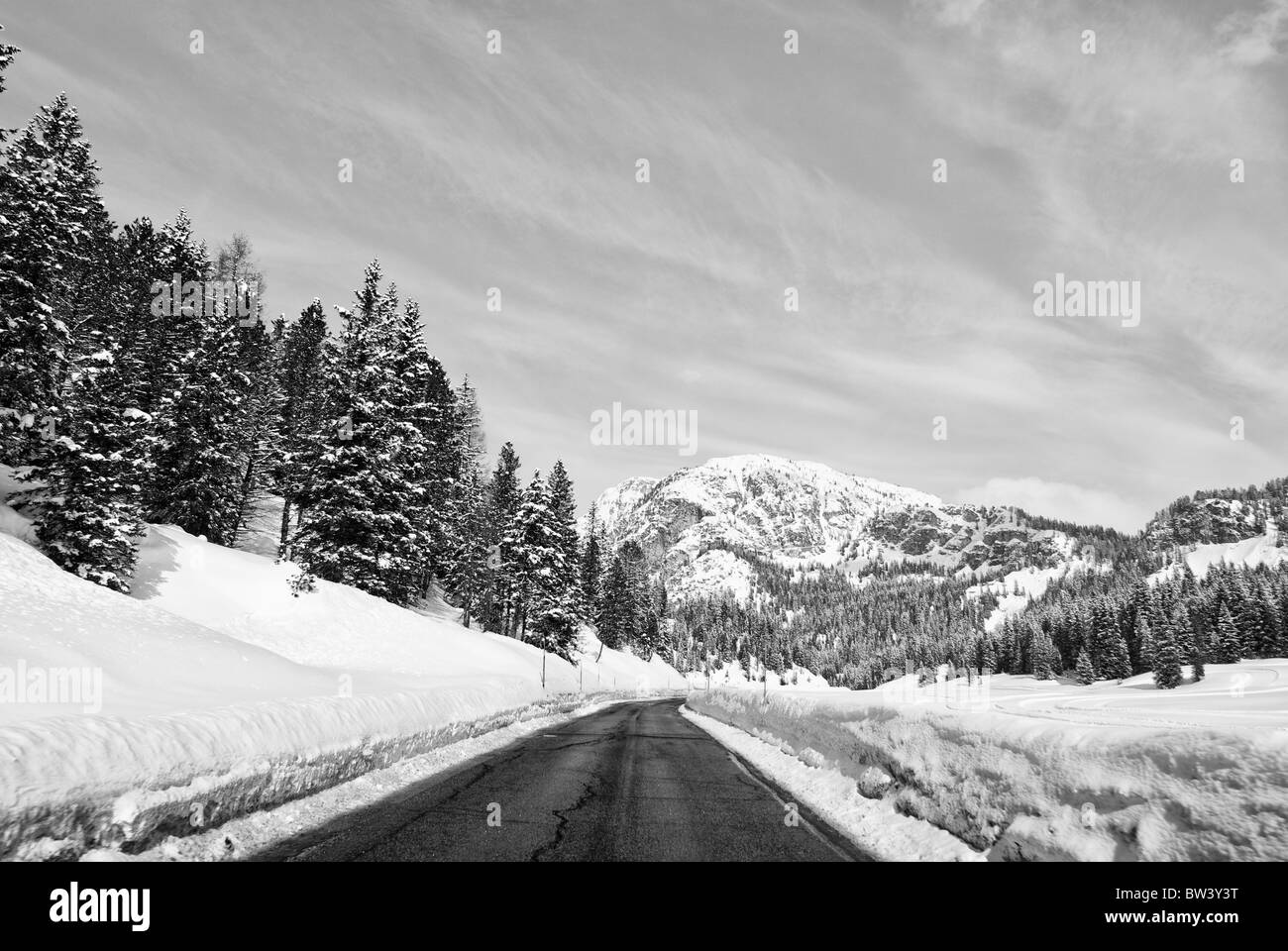 Kalten Winter im Herzen der Dolomiten, Veneto, Norditalien Stockfoto