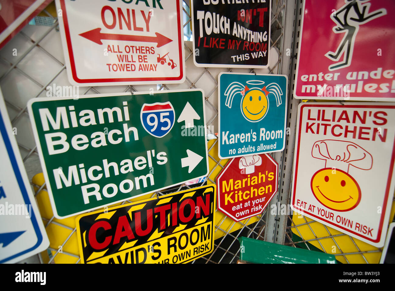 Zeichen und Symbole in Miami, Florida, 2009 Stockfoto