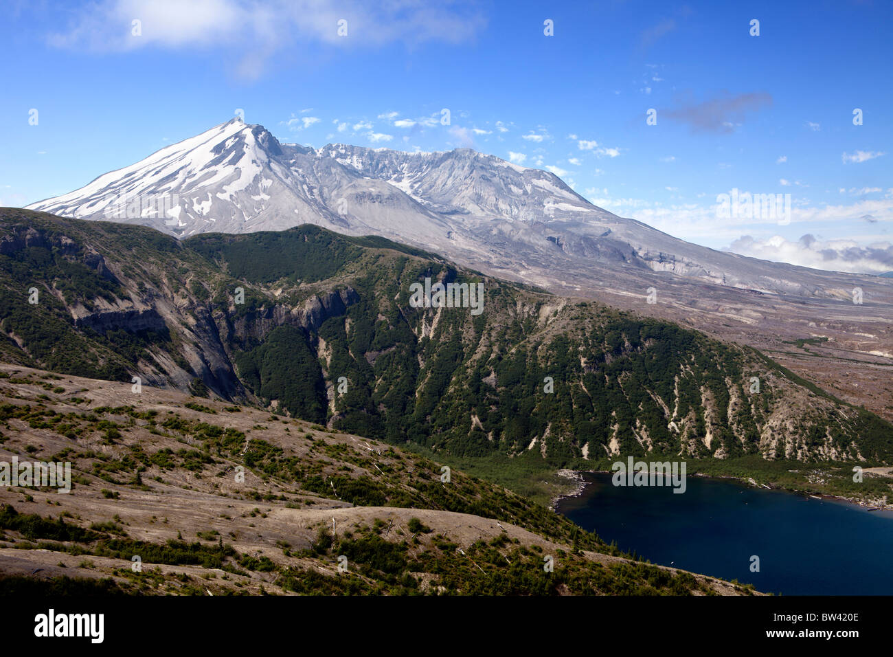 Mt. St. Helens und Spirit Lake Stockfoto