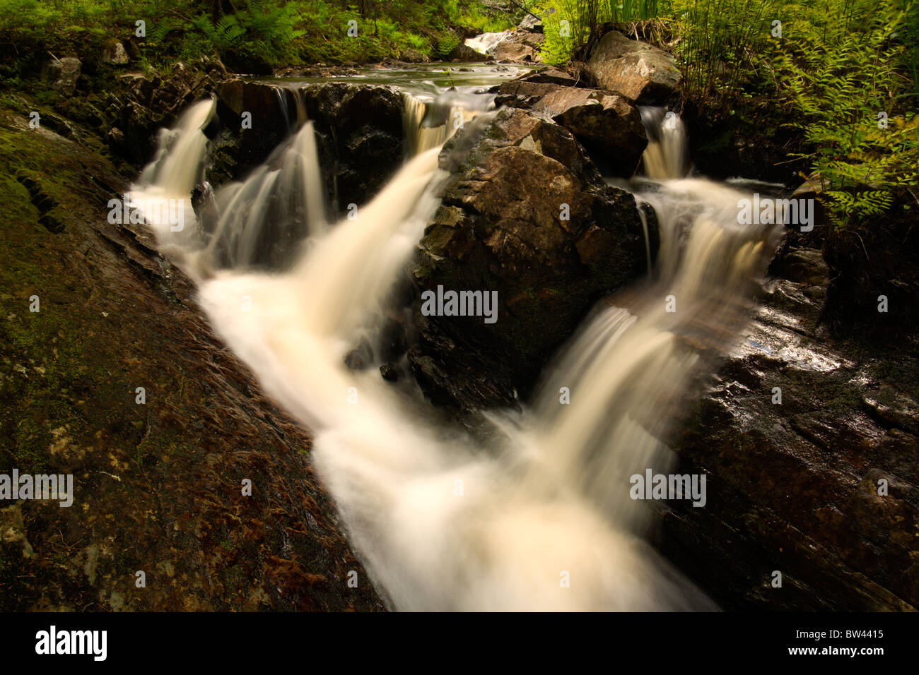Vier Wasserfälle in der Nähe von Sleepy Cove am Grand Lake in Nova Scotia Stockfoto