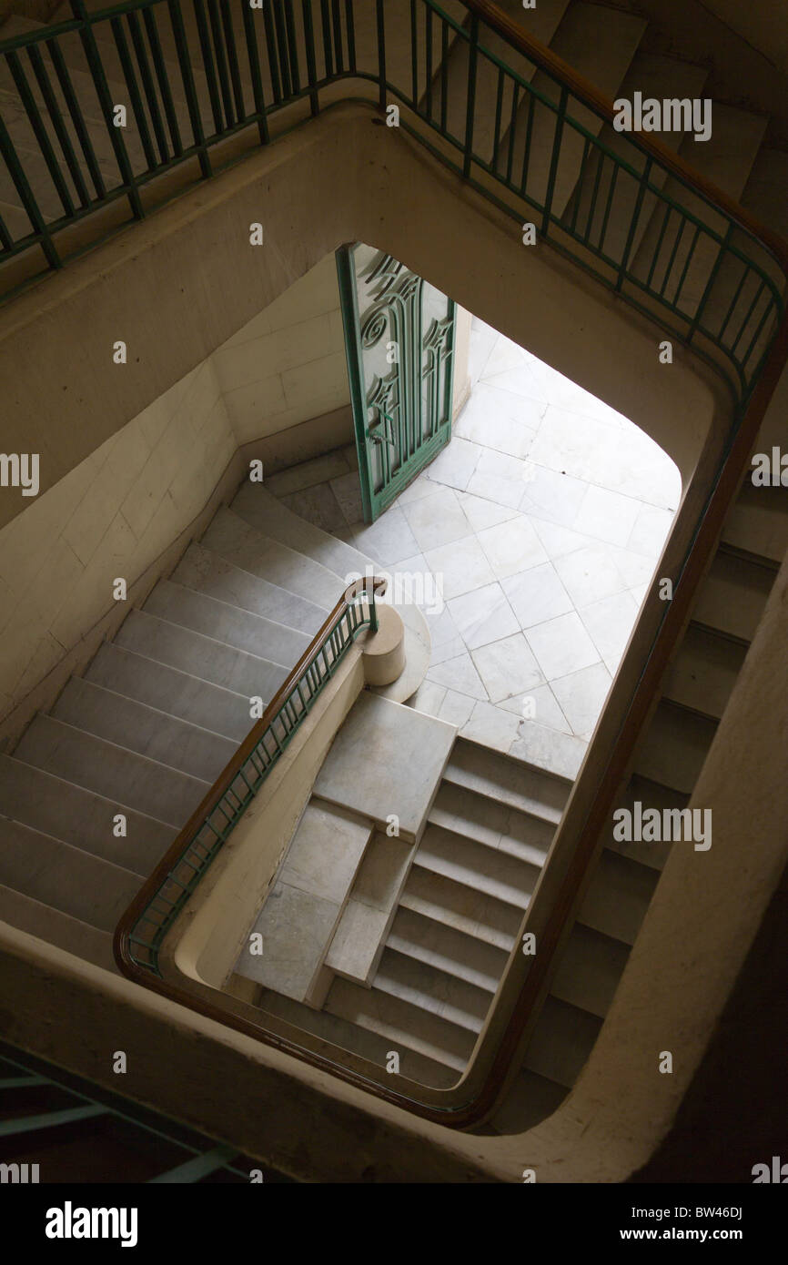 Staricase des Art-Deco-Gebäude, Kairo, Ägypten Stockfoto