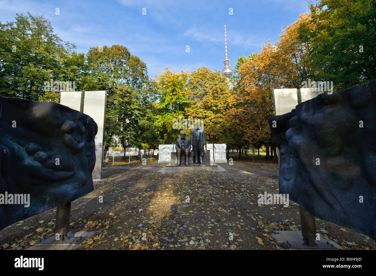 Skulpturen der Marx-Engels-Forum, temporäre Platzierung, Berlin, Deutschland, Europa Stockfoto