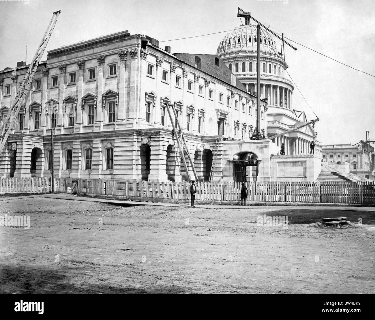 Kurz vor der Fertigstellung auf USA Capitol Building, Juli 1863 Bau Stockfoto