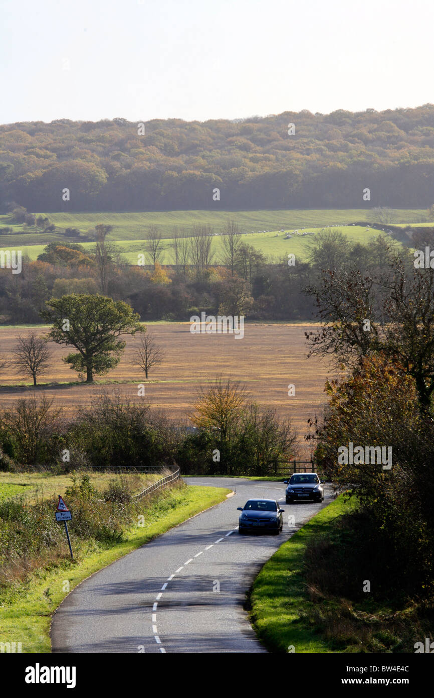 Landschaft in der Nähe von Offchurch in Warwickshire, die die vorgeschlagenen HS2 High-Speed-Bahn-Linie durchlaufen werden Stockfoto