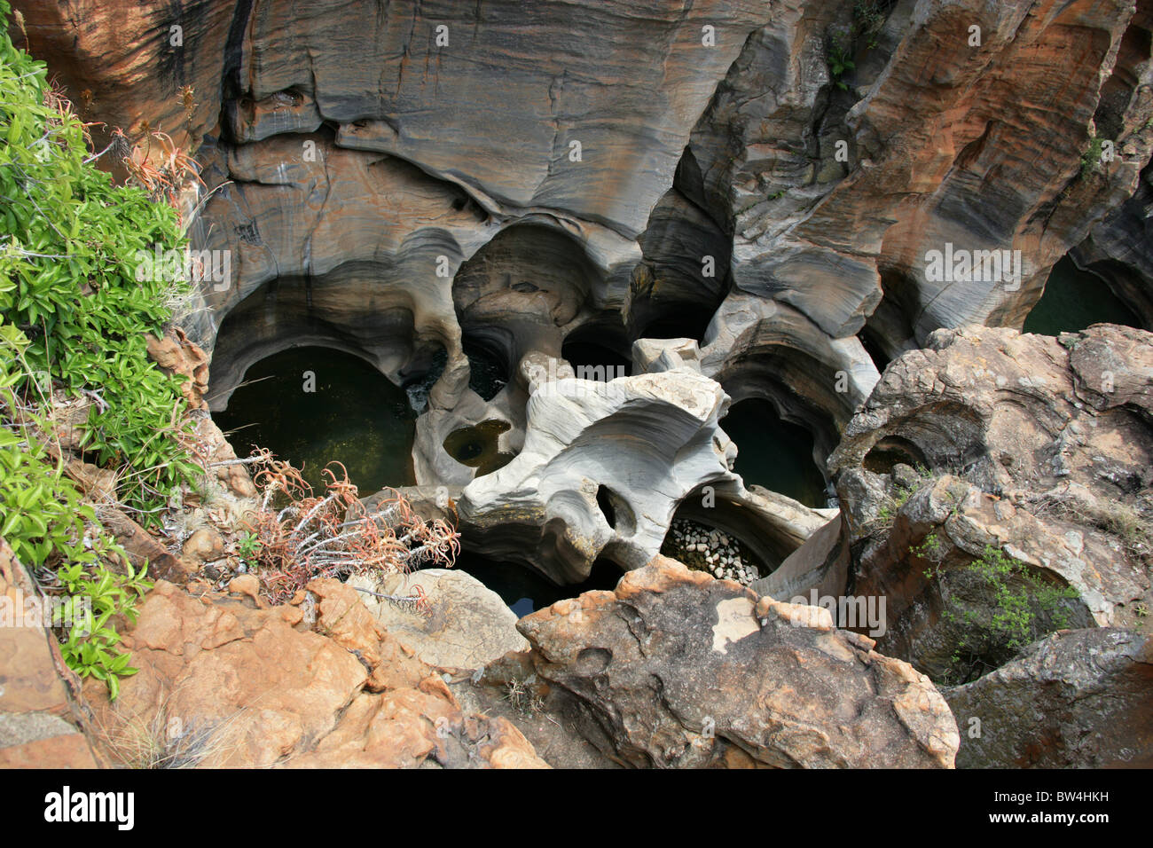 Bourke Luck Potholes, Blyde Canyon, Mpumalanga, Südafrika. Stockfoto
