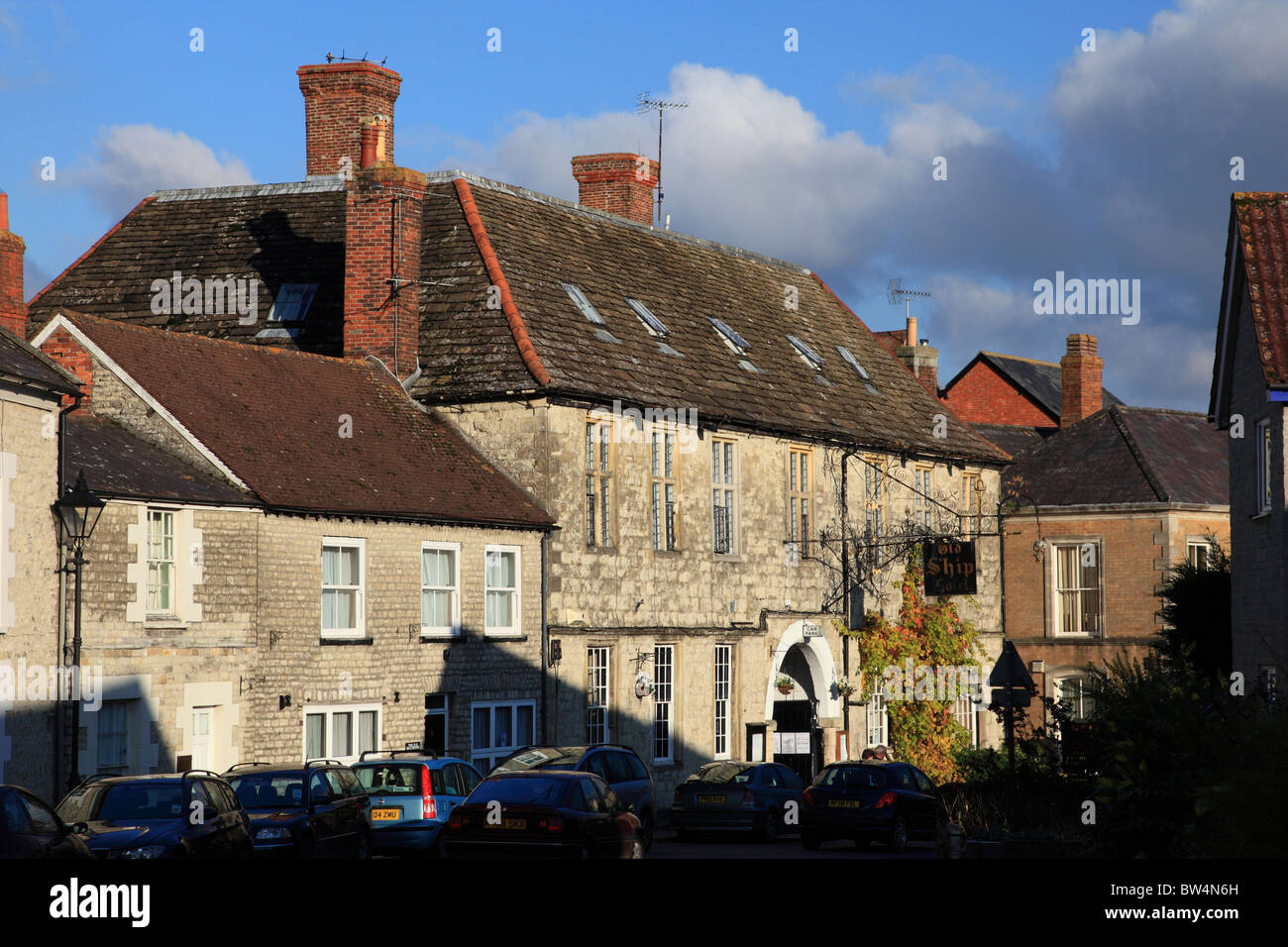 Old Ship Hotel, Mere Stadt Wiltshire England Stockfoto