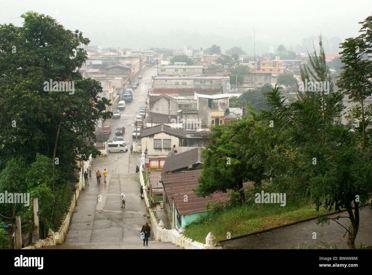 Ansicht von Coban von Templo El Calvario Kirche, Coban, Alta Verapaz, Guatemala Stockfoto