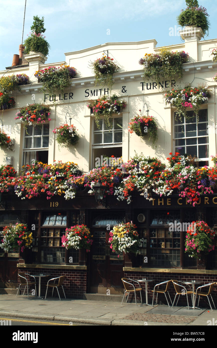 Notting Hill, Churchill Arms Stockfoto