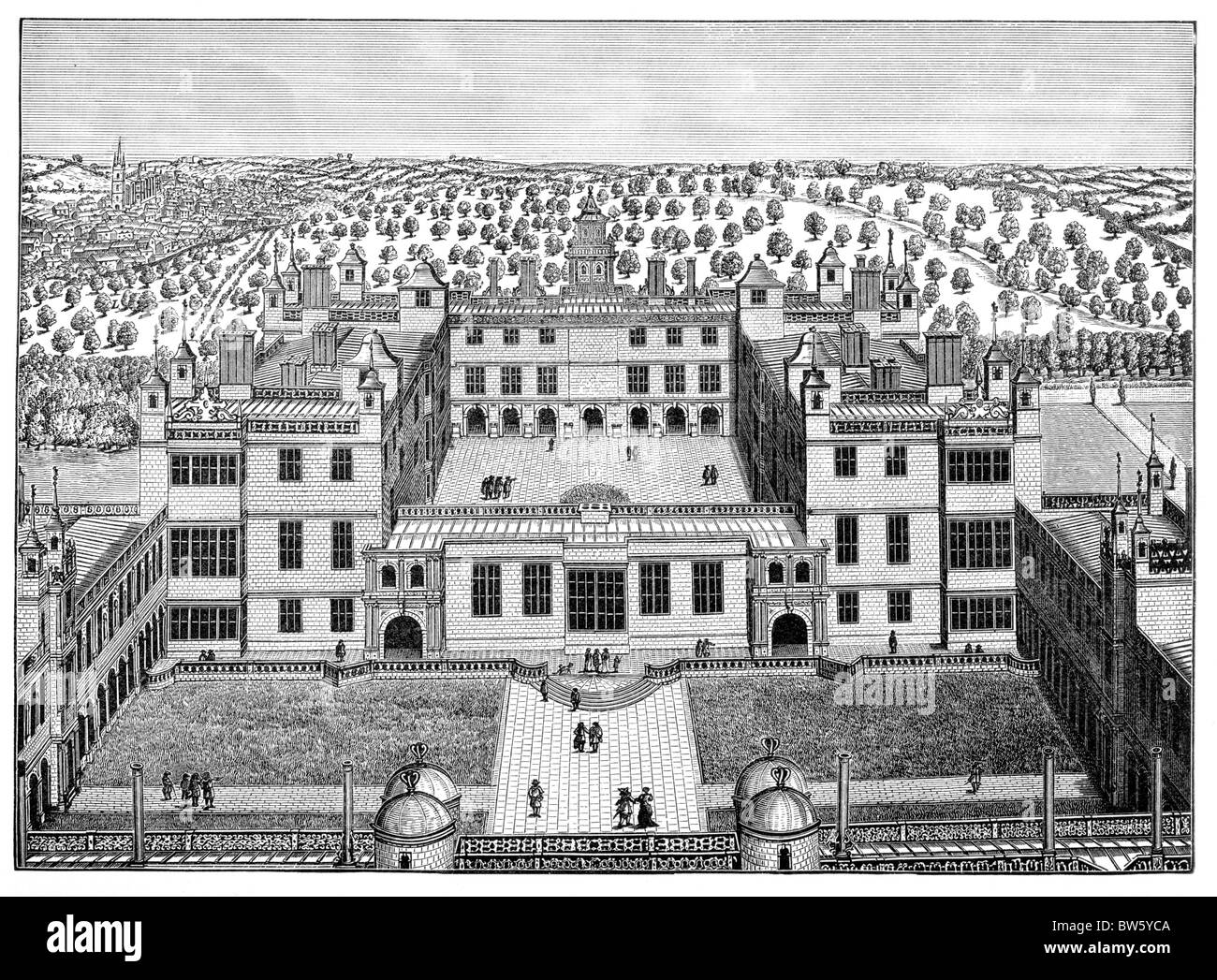 Audley End House, Essex; Ca. 1688; Schwarz und weiß-Abbildung; Stockfoto