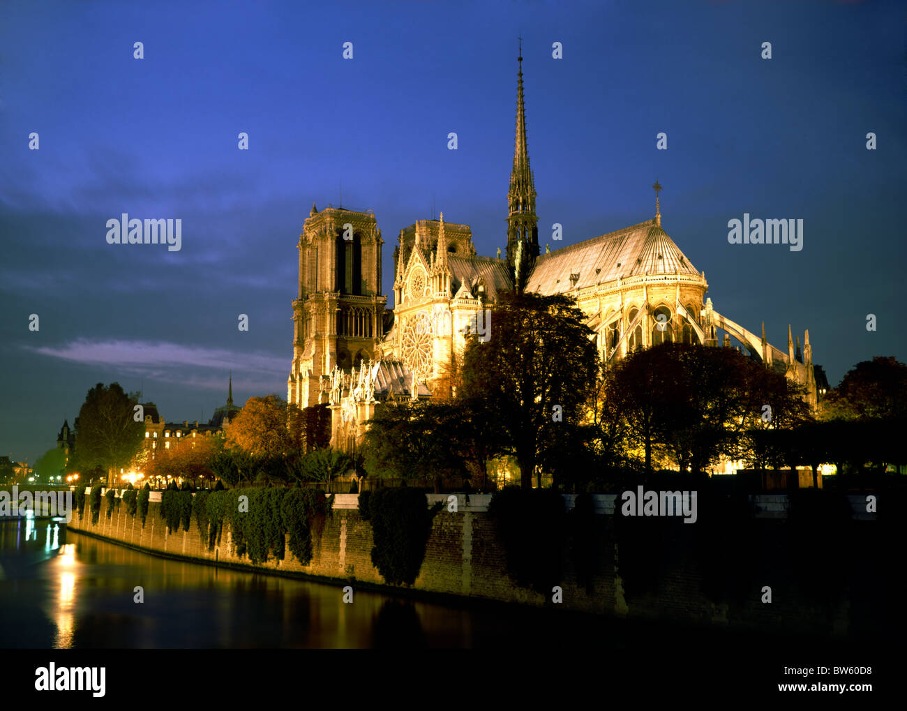 Paris, Ufer & Notre-Dame Stockfoto