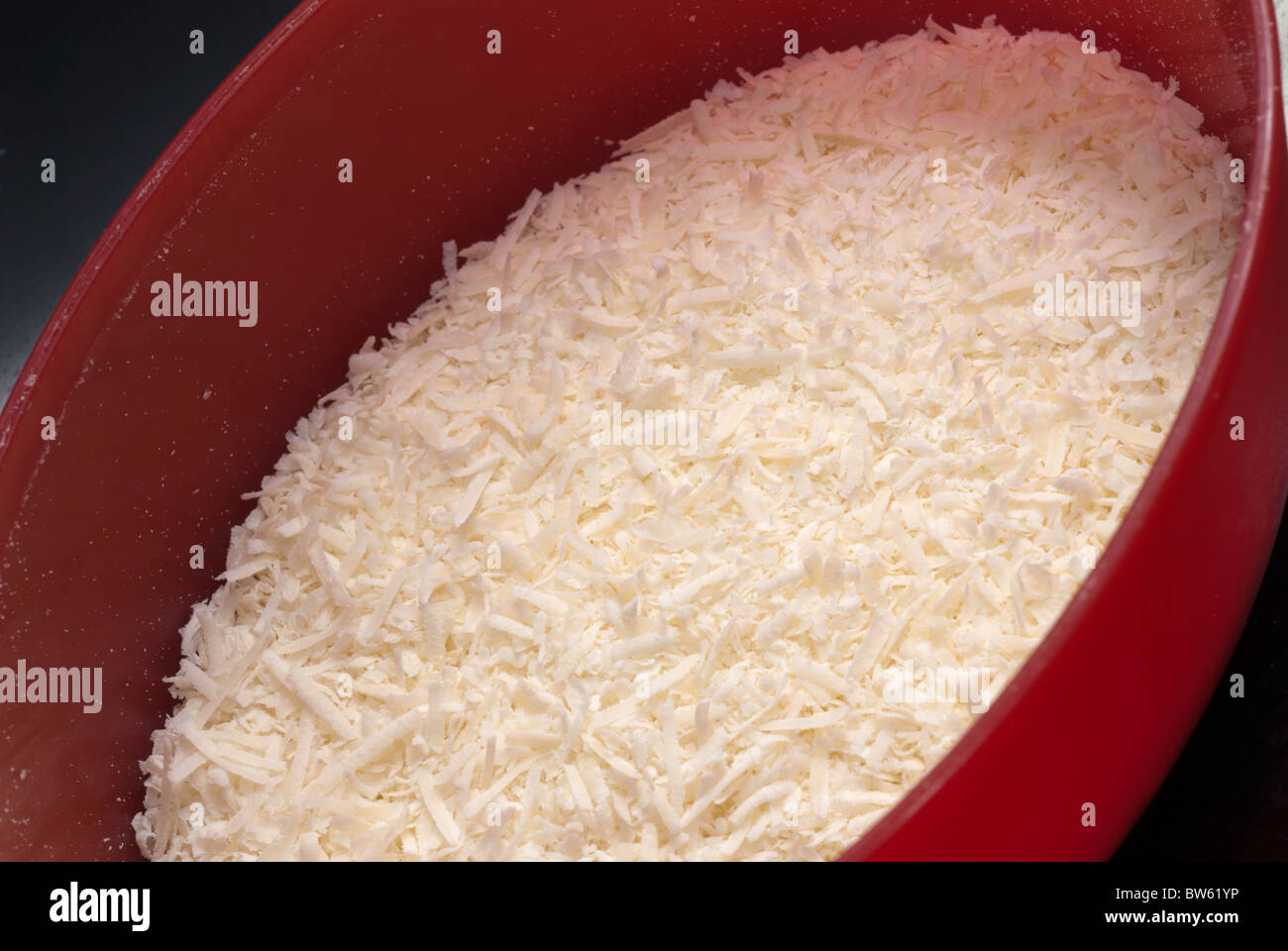 Geriebener Parmesan-Käse Stockfoto
