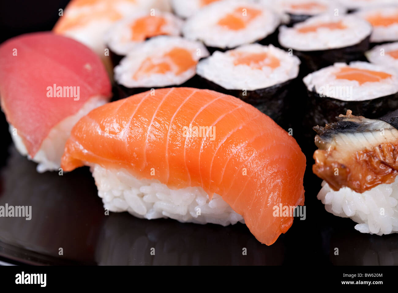 Traditionelle Lebensmittel - Japan Diferent Sushi Stockfoto